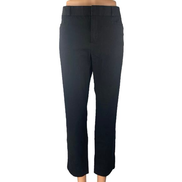 Banana Republic Sloan Fit Black Mid Rise Straight Leg Trousers Dress Pants Sz 10 - Picture 1 of 5
